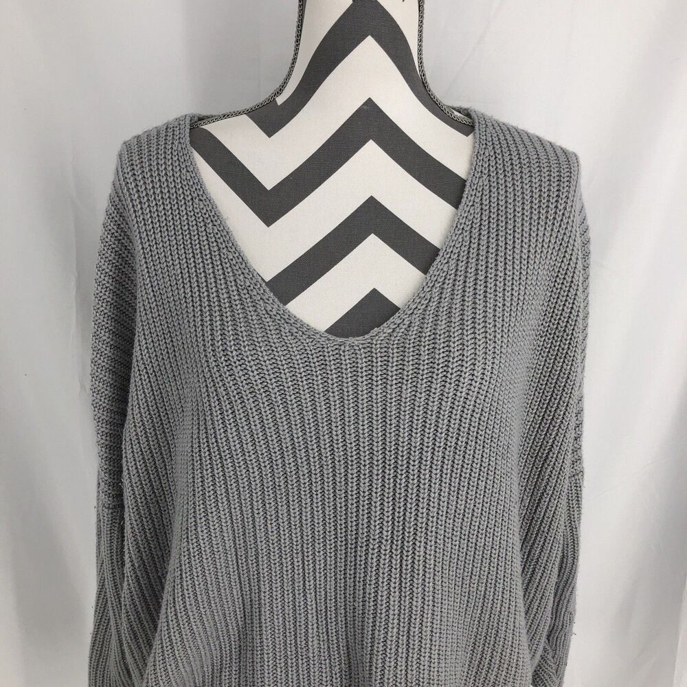 ASOS Gray 3/3 Sleeve Knit Oversized Cropped Sweater 16
